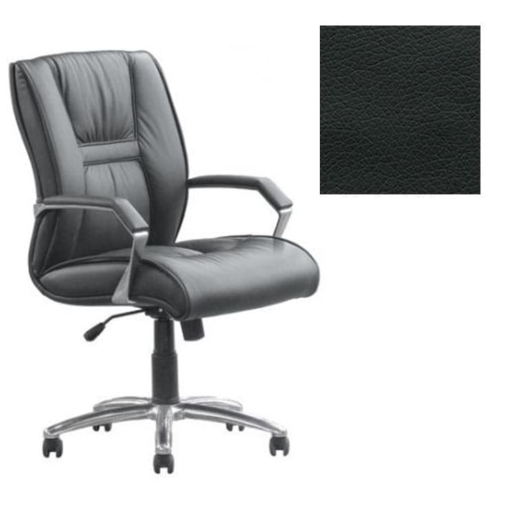 Кресло Юнитекс Олимп HX низкая спинка экокожа премиум черная CN1114