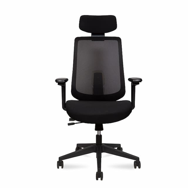 Кресло офисное Norden MILLER LF2452A (черный пластик / чераня ткань / черная сетка)