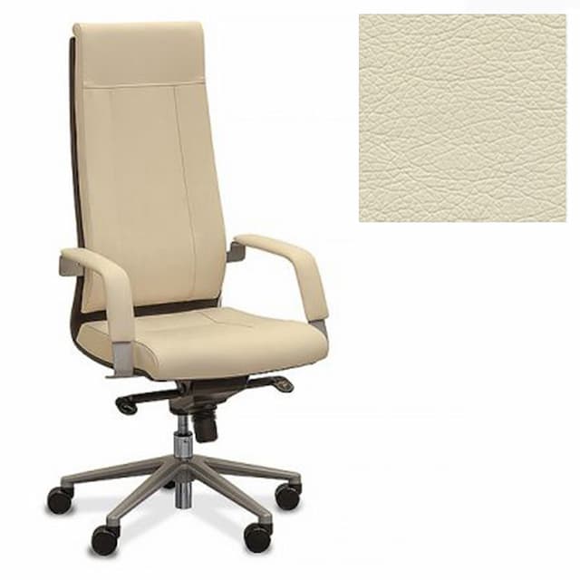 Кресло Юнитекс Торино для руководителя экокожа премиум светло-бежевая CN1112