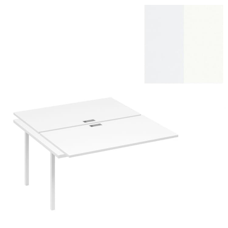 Секция стола рабочей станции (2х140) Юнитекс А4 на каркасе QUATTRO А4 Б4 177-1 БП (140x164x75) белый премиум/металлокаркас белый
