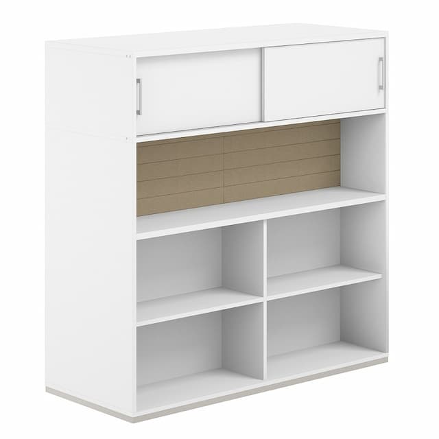 Стеллаж-комбо 1638 двухсторонний Norden Allegro AG.256.110.666.BG с антресолью и с экраном тканевым высоким