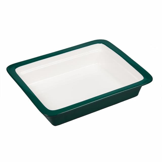 Гастроемкость 1/2 h65 мм фарфор 325x265x65 мм 4 л зеленая/белая P.L. Proff Cuisine F1273BG-W (81243105)