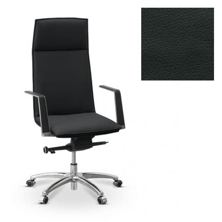Кресло руководителя Юнитекс Соло экокожа премиум черная CN1114