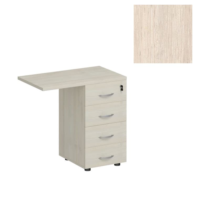 Тумба приставная 4-х ящичная с замком Юнитекс Комфорт К.310 ДШ (79x45x75) дуб шамони