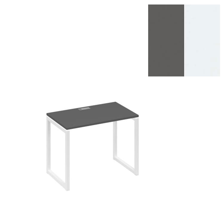 Стол письменный Юнитекс А4 на металлокаркасе QUATTRO А4 Б4 002 АР (100x60x75) антрацит премиум/металлокаркас белый