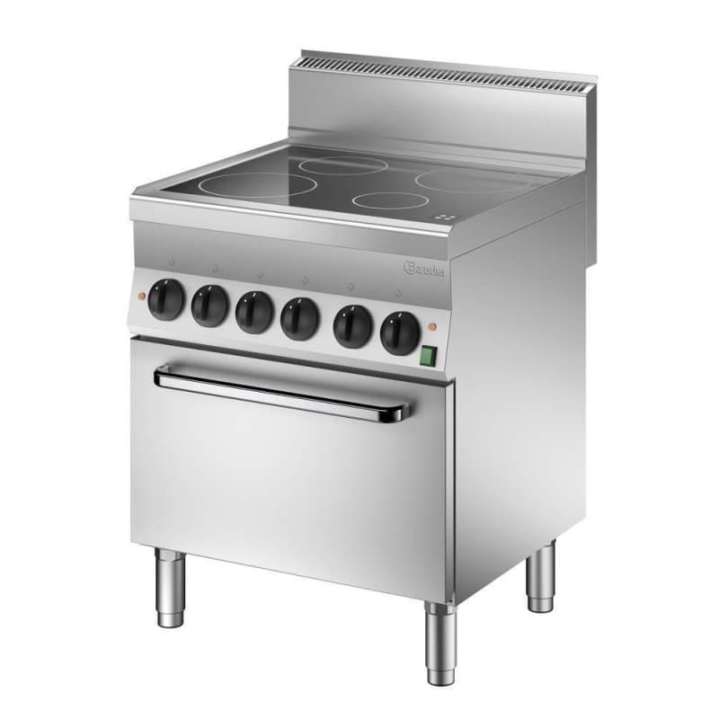 Плита 4-х конфорочная со стеклокерамической поверхностью с электрическим духовым шкафом с конвекцией 1/1 GN  Bartscher 115059