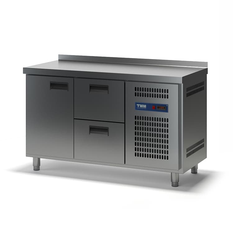 Стол холодильный ТММ СХСБ-1/1Д-2Я  (без борта) (1390х600х870)
