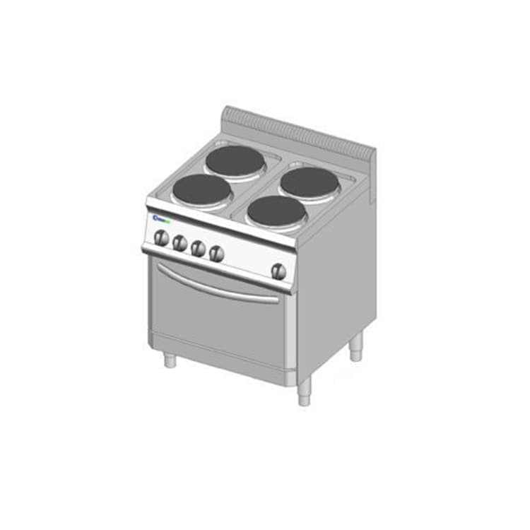 Плита 4 конфорочная 700 серии TECNOINOX PFR70E7 616015