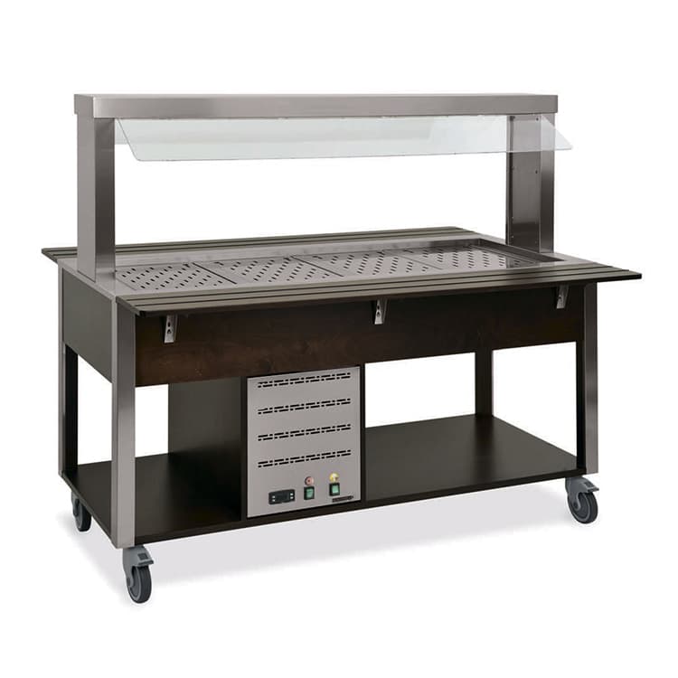 Стол Шведский тепловой (защитное стекло статичное) MetalCarrelli 6910.3-RAL (цвет по RAL)